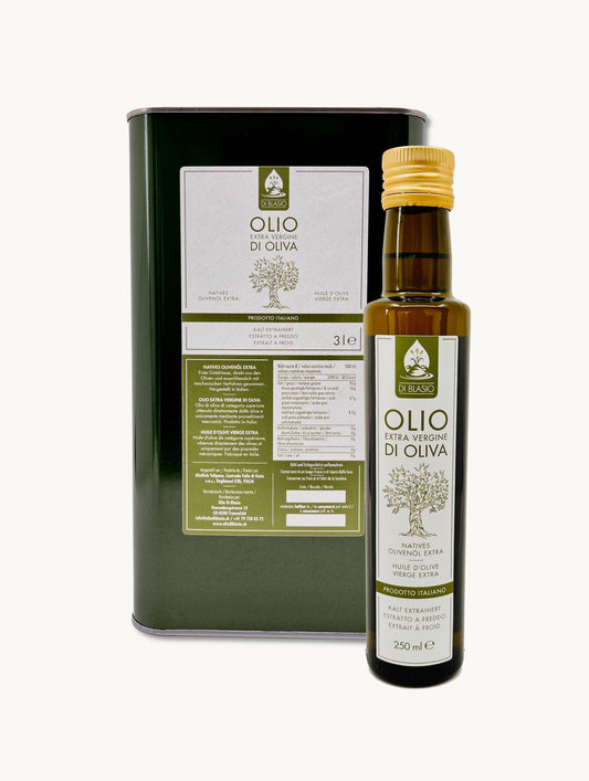 Olio Extra Vergine di Oliva Di Blasio - Set aus 1 x 3L-Kanister + 1 x 250ml Flasche